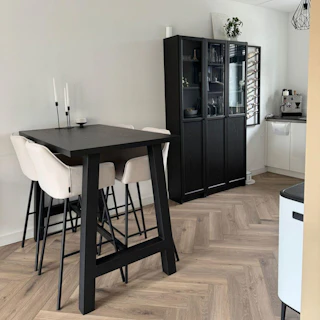 Bartafel Disa melamine zwart barkruk Andor beige Denice Hartman