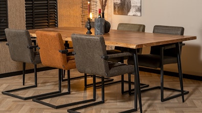 Eettafel Richy 230x100 verstelbare poten acaciahout 1 1