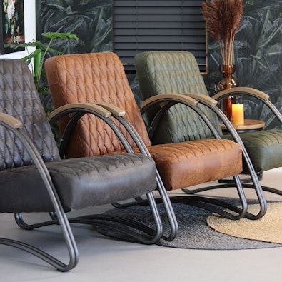 Industriële fauteuil Ivy ecoleer