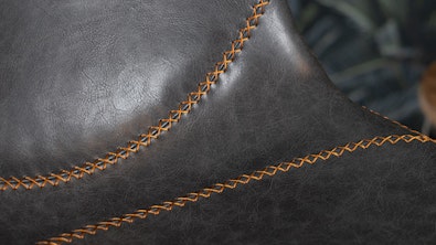 Industriele eetkamerstoek Luke antraciet eco leer 6