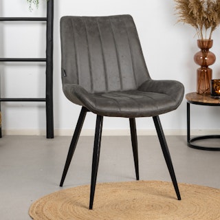 Industriele eetkamerstoel brooke antraciet microvezel 1