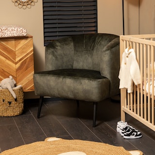 Stoel babykamer billy donkergroen velvet 3