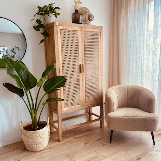 UGC Fauteuil Billy teddy taupe beige