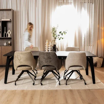 Bronx71 chaise de salle a manger a roulettes mexx