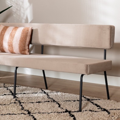 Bronx71 esszimmerbank samt espen taupe 190 cm 2