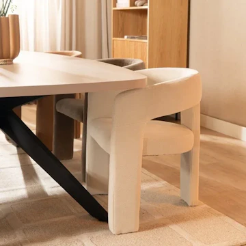 Bronx71 esszimmerstuhl bibi chenille off white