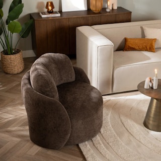 Bronx71 fauteuil cali chenille bruin