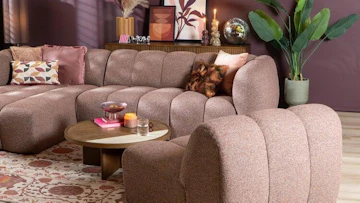 Bronx71 fauteuil luca boucle rood roze