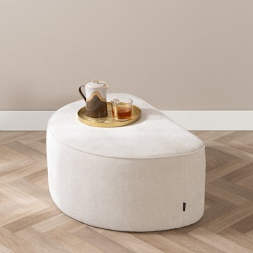 Bronx71 hocker lune halve maan chenille off white