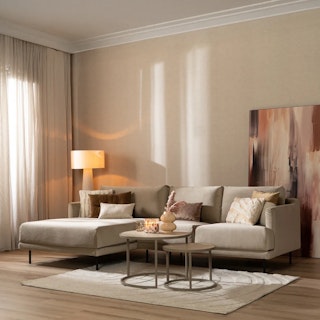 Bronx71 velvet hoekbank denver beige links