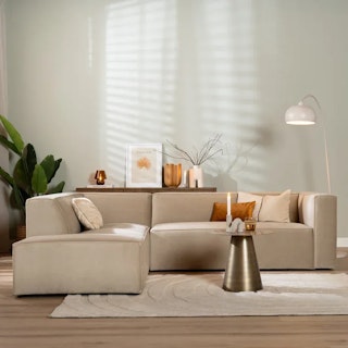 Bronx71 velvet hoekbank memphis beige links